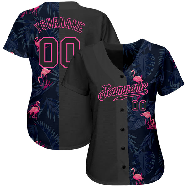 Custom 3D Pattern Design Flamingo Authentic Baseball Jersey alternate