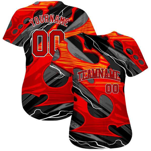Custom 3D Pattern Design Abstract Pattern For Sport Team Authentic Baseball Jersey alternate