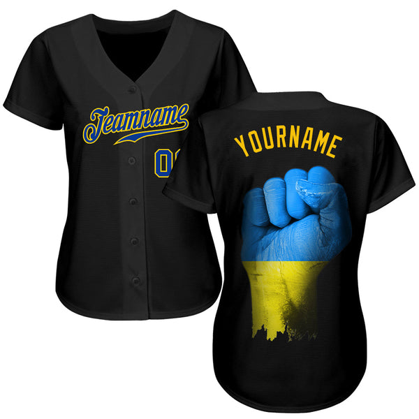 Custom 3D Pattern Design Solidarity With Ukraine Patriotic And Togetherness Authentic Baseball Jersey alternate