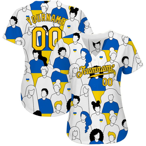 Custom 3D Pattern Design Patriot Of Ukraine Authentic Baseball Jersey alternate