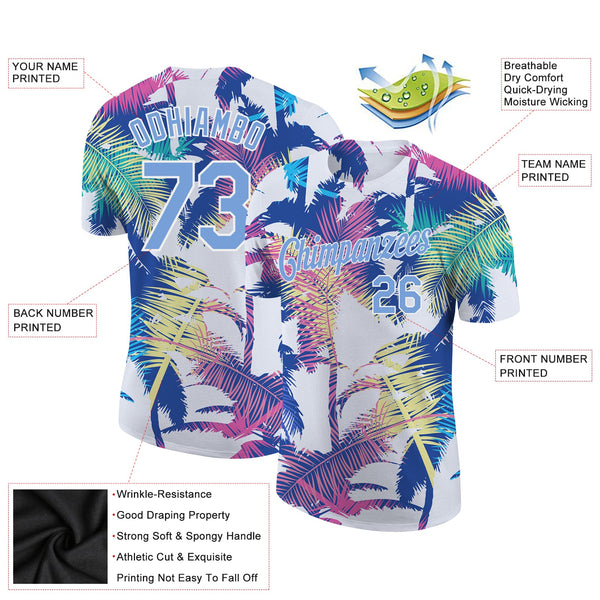Custom 3D Pattern Design Hawaii Palm Trees Performance T-Shirt alternate
