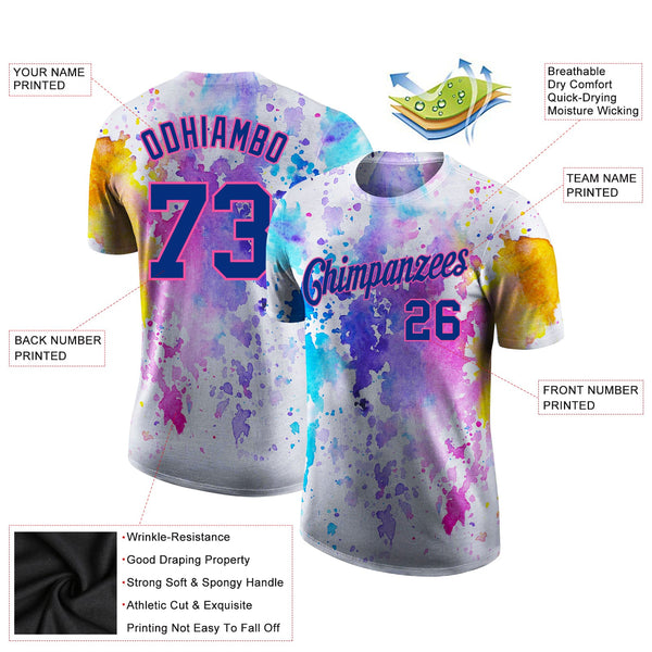 Custom 3D Pattern Design Watercolor Performance T-Shirt alternate