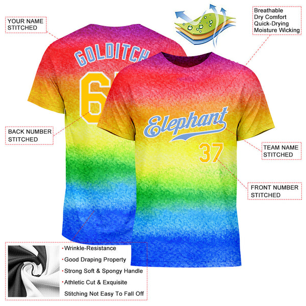 Custom Rainbow For Pride Month Love Is Love LGBT Performance T-Shirt alternate
