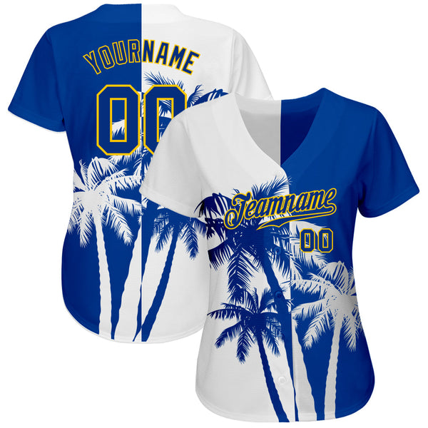 Custom 3D Pattern Design Hawaii Coconut Trees Authentic Baseball Jersey alternate