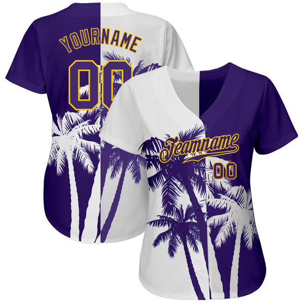 Custom 3D Pattern Design Hawaii Coconut Trees Authentic Baseball Jersey alternate
