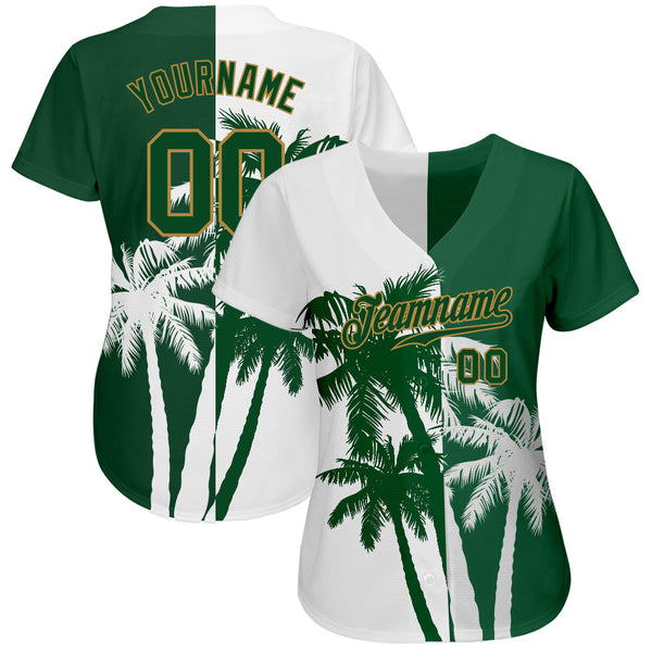Custom 3D Pattern Design Hawaii Coconut Trees Authentic Baseball Jersey alternate