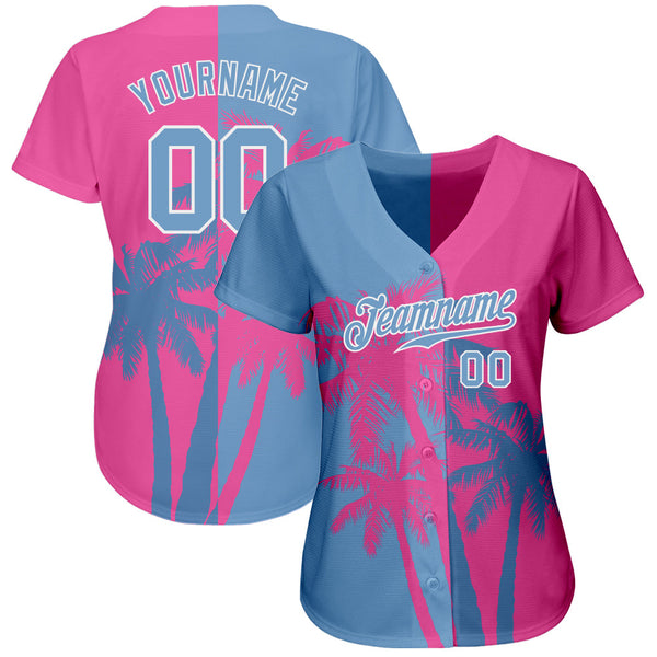 Custom 3D Pattern Design Hawaii Coconut Trees Authentic Baseball Jersey alternate