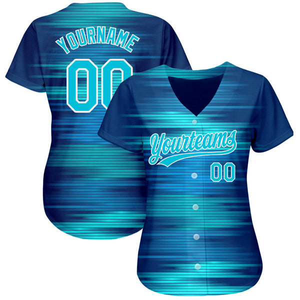 Custom Royal Lakes Blue-White 3D Pattern Design Authentic Baseball Jersey alternate