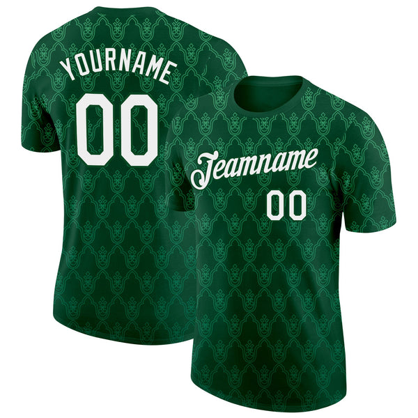 Custom Green White Italy Subtle Soccer Jersey Performance T-Shirt
