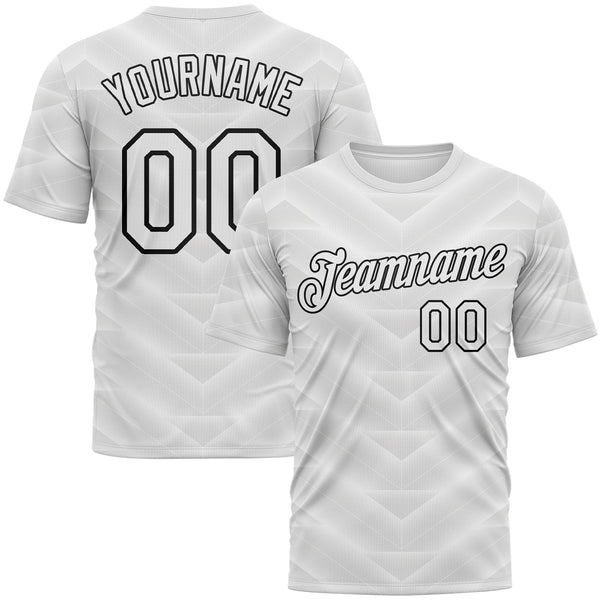 Custom White-Black Geometric Chevron Texture Performance T-Shirt