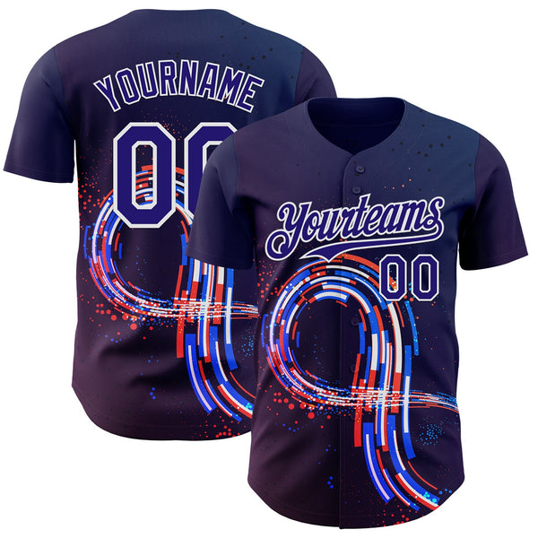 Custom Purple Dark Purple-White Autism Acceptance Infinity Authentic Baseball Jersey