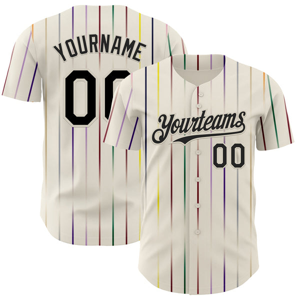 Custom Cream-Black Japan Style Authentic Baseball Jersey