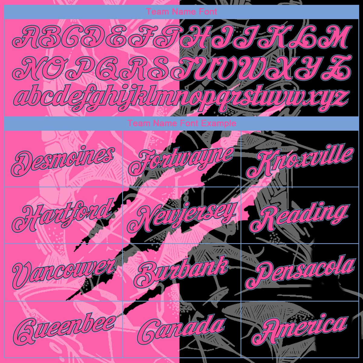 Custom Graffiti Pattern Pink Black-Light Blue 3D Scratch Authentic Basketball Jersey - Front