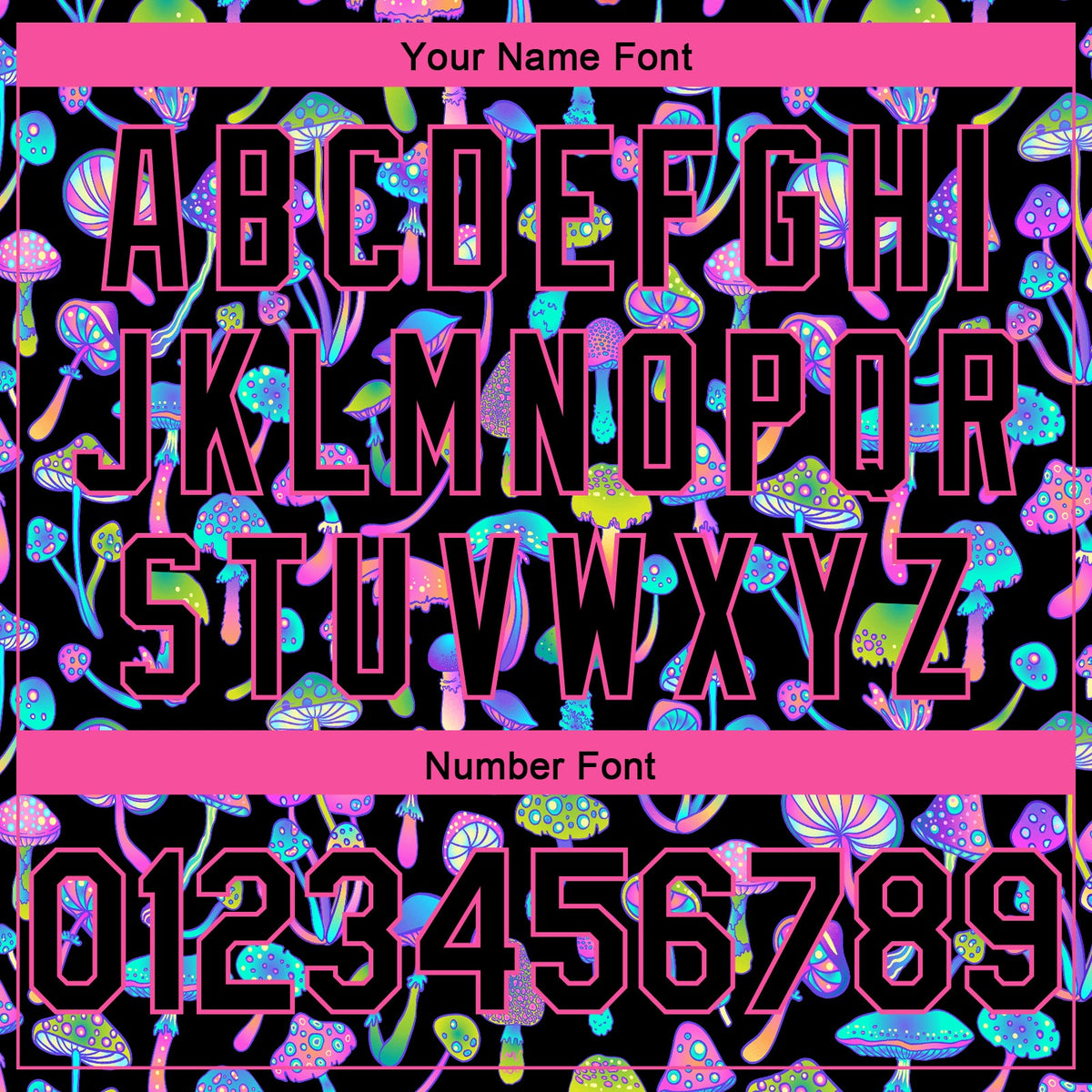 Custom Black Pink 3D Pattern Design Magic Mushrooms Psychedelic Hallucination Authentic Basketball Jersey - Detail