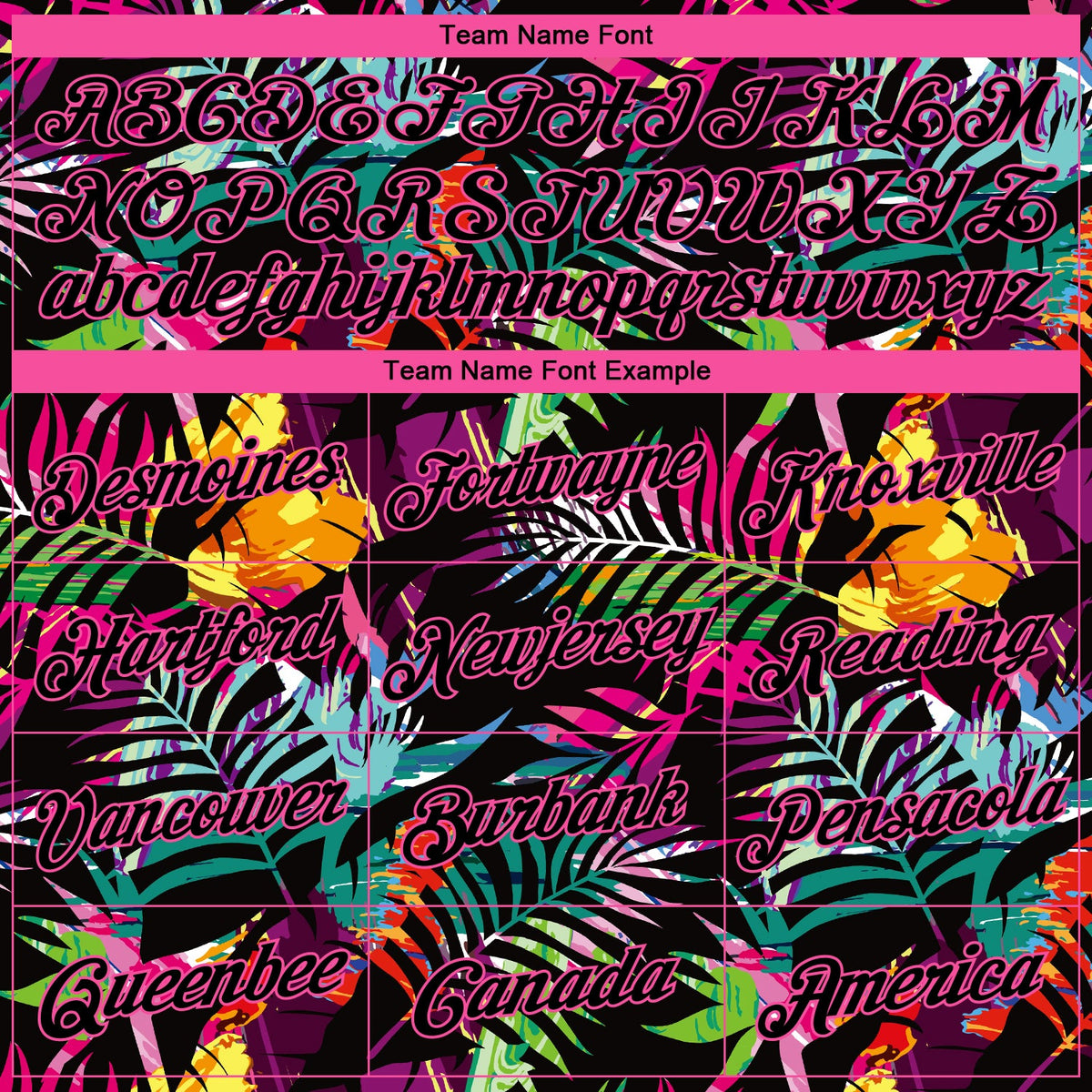 Custom Black Pink-Light Blue 3D PatternTropical Hawaii Palm Leaves Authentic Basketball Jersey - Front
