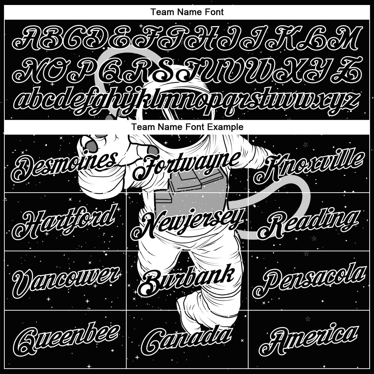 Custom Black White 3D Pattern Design Astronaut Authentic Basketball Jersey - Front