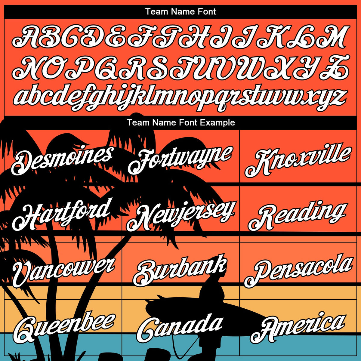 Custom Orange White-Black 3D Pattern Hawaii Beach Palm Trees Authentic Basketball Jersey - Front