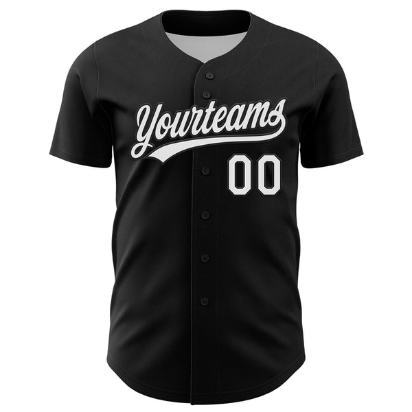 Custom Black White 3D Pattern Design Black History Month Authentic Baseball Jersey alternate