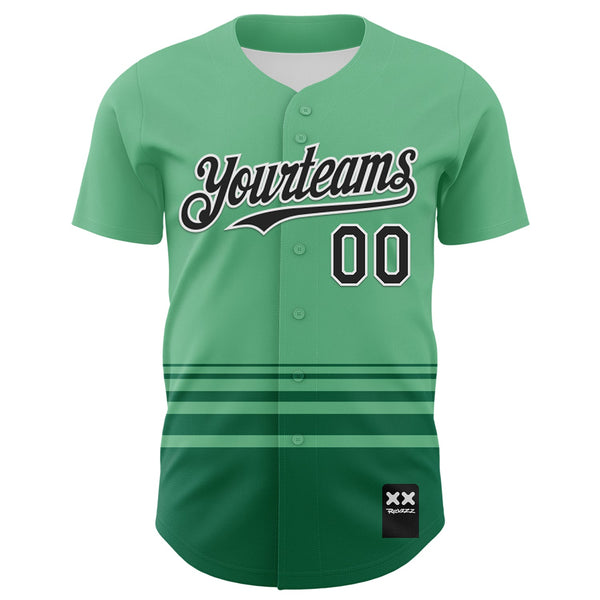 Custom Pea Green Black-White 3D Revzzz Greena Authentic Baseball Jersey alternate