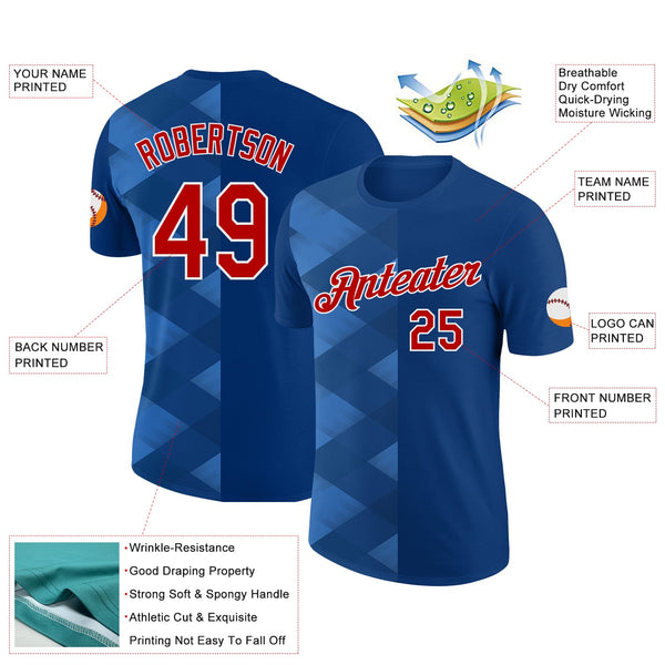 Custom US Navy Blue Red-White 3D Esports Performance T-Shirt alternate
