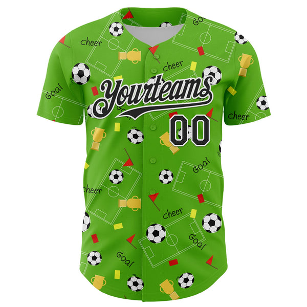 Custom Aurora Green Black-White Comic Doodle Ballgame 3D Pattern Design Authentic Baseball Jersey alternate