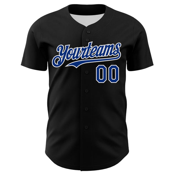Custom Black Royal Red-White 3D Patriotic American Flag Authentic Baseball Jersey alternate