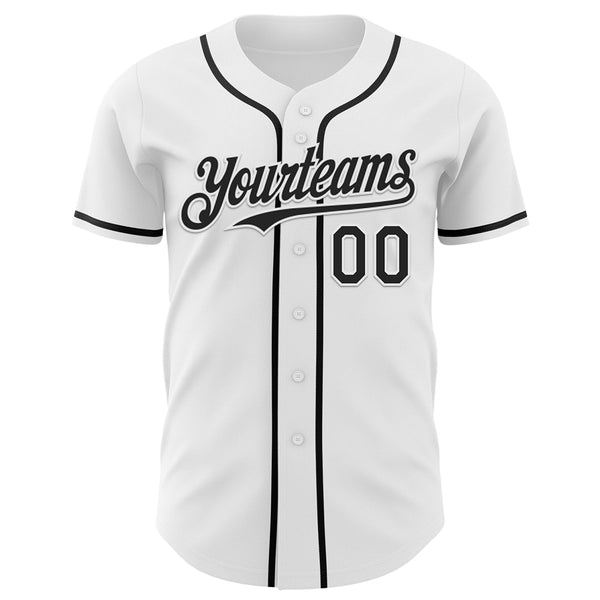 Custom White Black 3D Pattern Design Patriotic American Symbol Statue of Liberty Authentic Baseball Jersey alternate