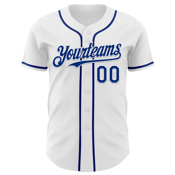 Custom White Royal 3D Pattern Design Patriotic American Symbol Statue of Liberty Authentic Baseball Jersey alternate