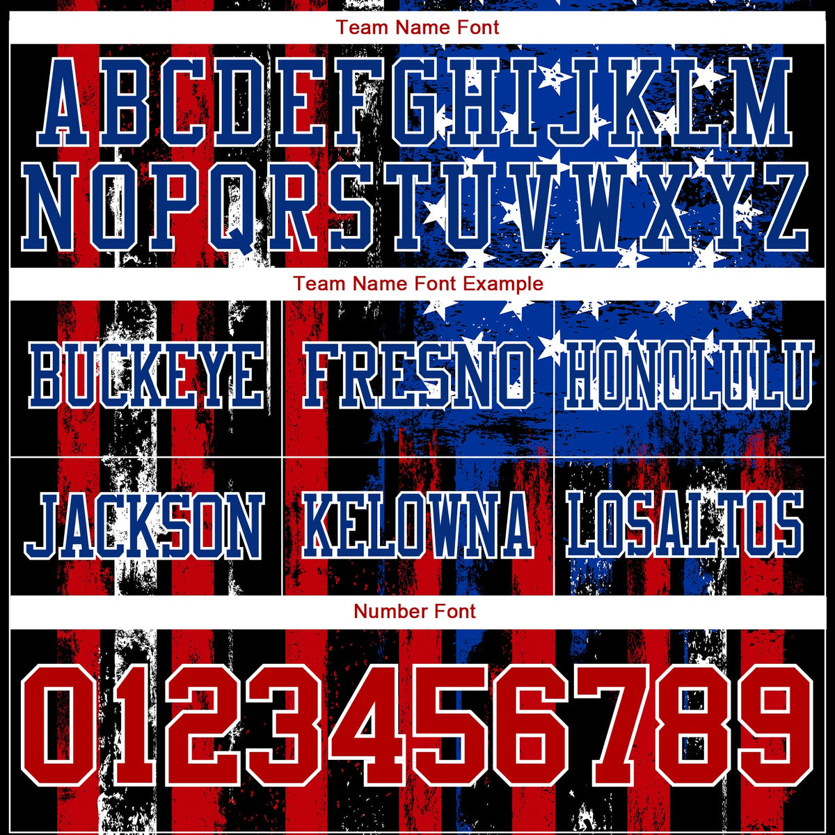 Custom Black Red Royal-White 3D Pattern American Flag Authentic Football Jersey - Detail
