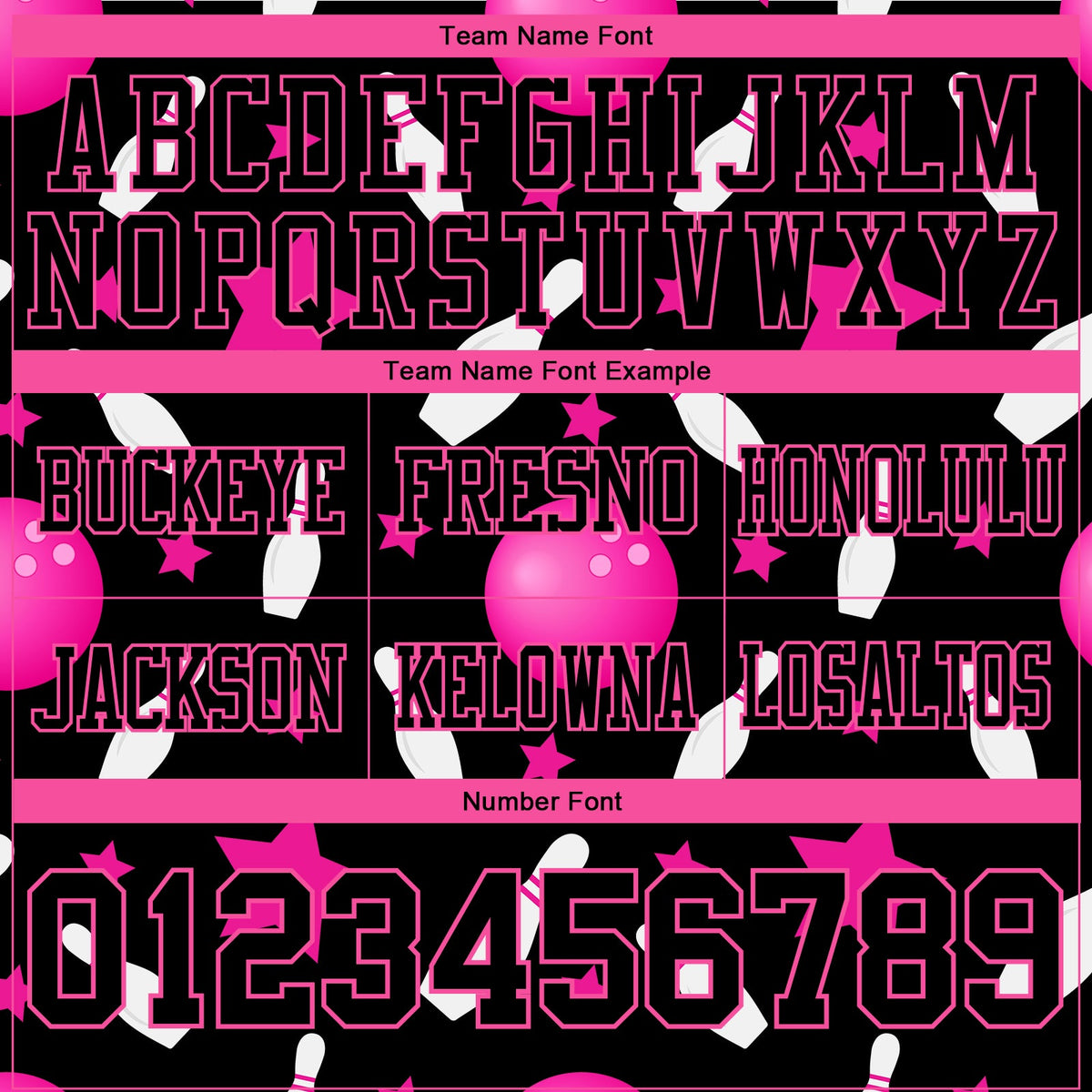 Custom Black Pink 3D Pattern Bowling Authentic Football Jersey - Detail