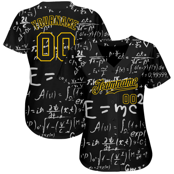 Custom 3D Pattern Design Math Authentic Baseball Jersey alternate