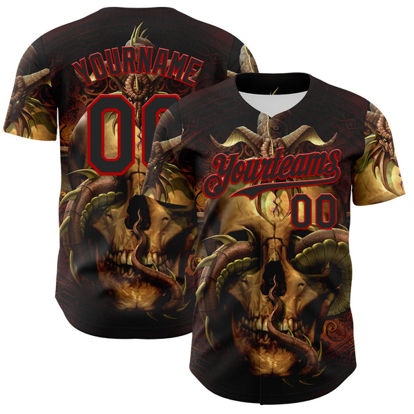 Custom Black Red Tom Wood Dissent Authentic Baseball Jersey