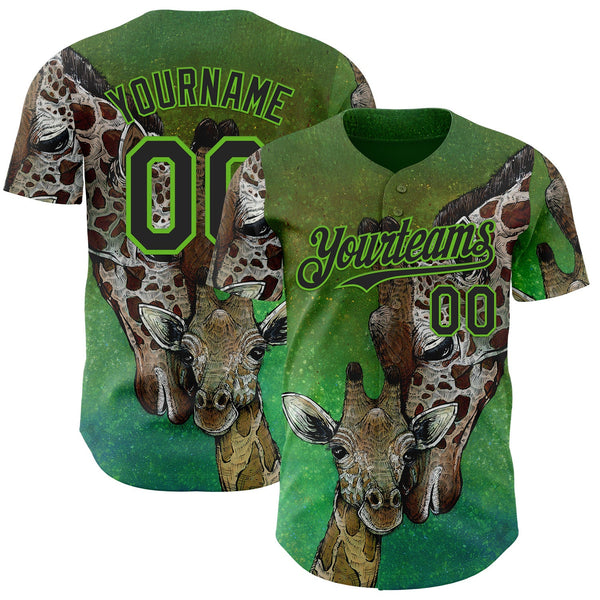Custom Green Black-Aurora Green David Lozeau Mommy And Me Authentic Baseball Jersey