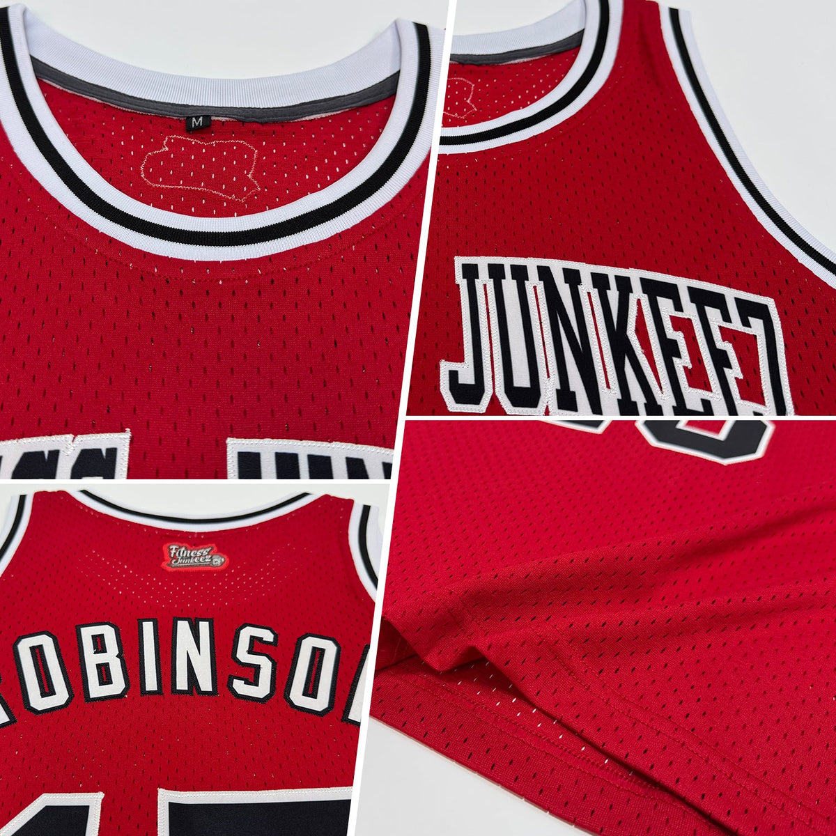 Custom Red Black-White Authentic Throwback Basketball Jersey - Back