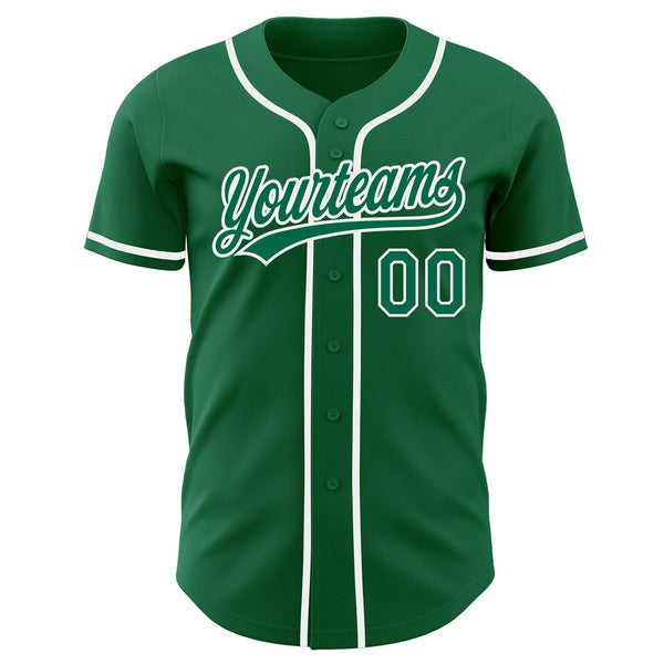 Custom Kelly Green-White Authentic Baseball Jersey alternate