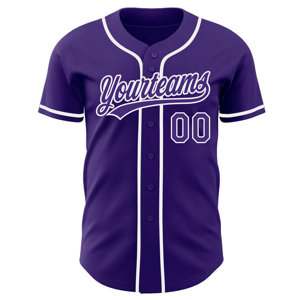Custom Purple-White Authentic Baseball Jersey alternate