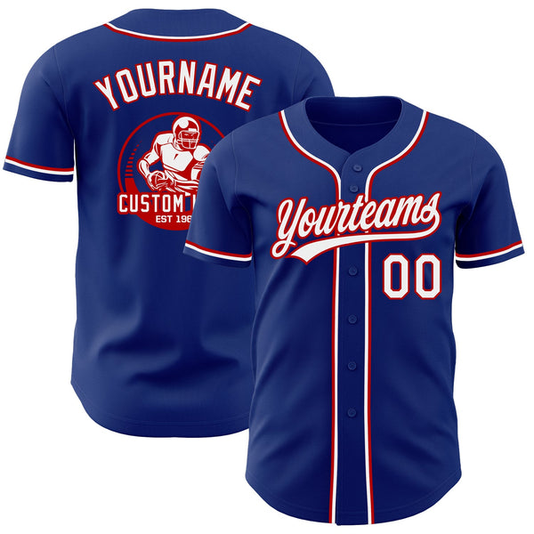 Custom Royal White-Red Authentic Baseball Jersey