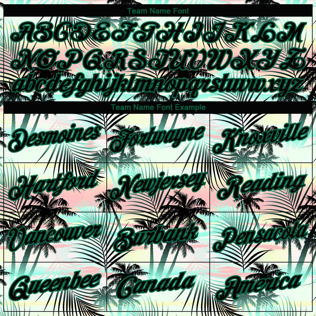 Custom Black Black-Kelly Green 3D Pattern Tropical Hawaii Palm Leaves Authentic Basketball Jersey - Front