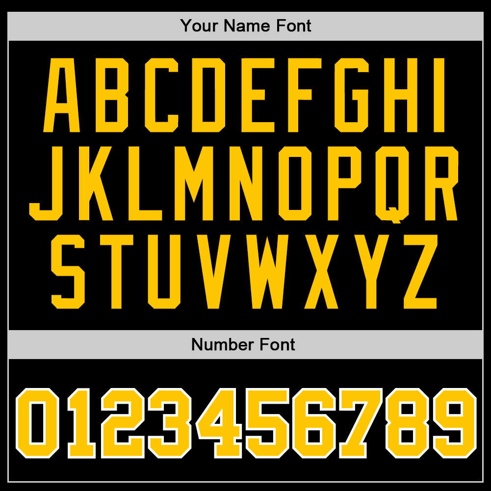Custom Black Gold-White Authentic Throwback Basketball Jersey - Detail