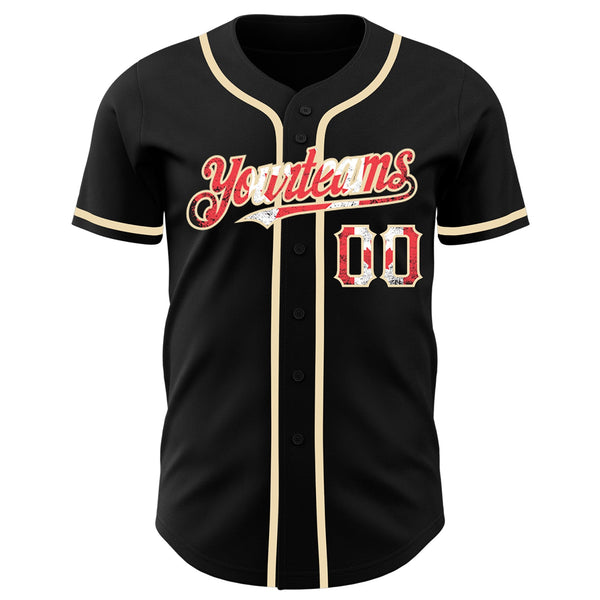 Custom Black Vintage Canadian Flag -City Cream Authentic Baseball Jersey alternate
