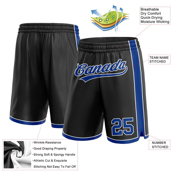 Custom Black Royal-White Authentic Basketball Shorts alternate