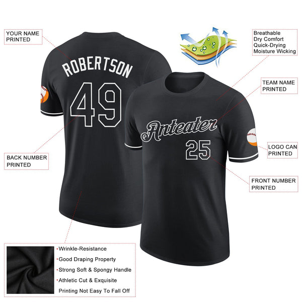 Custom Black White Performance T-Shirt alternate