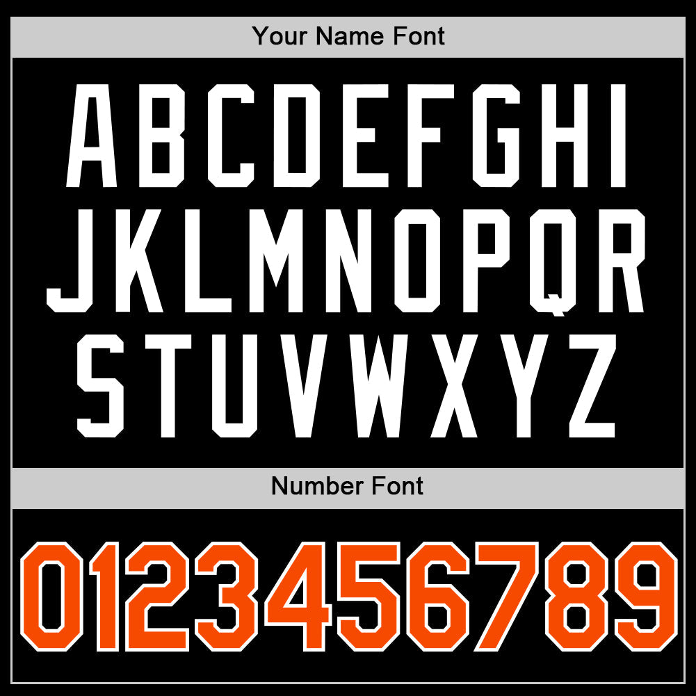 Custom Black Orange-White Authentic Basketball Jersey - Front