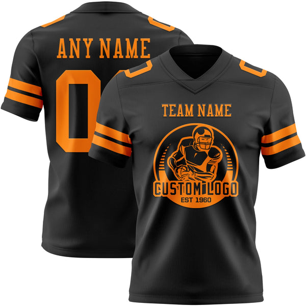 Custom Black Bay Orange Authentic Football Jersey alternate