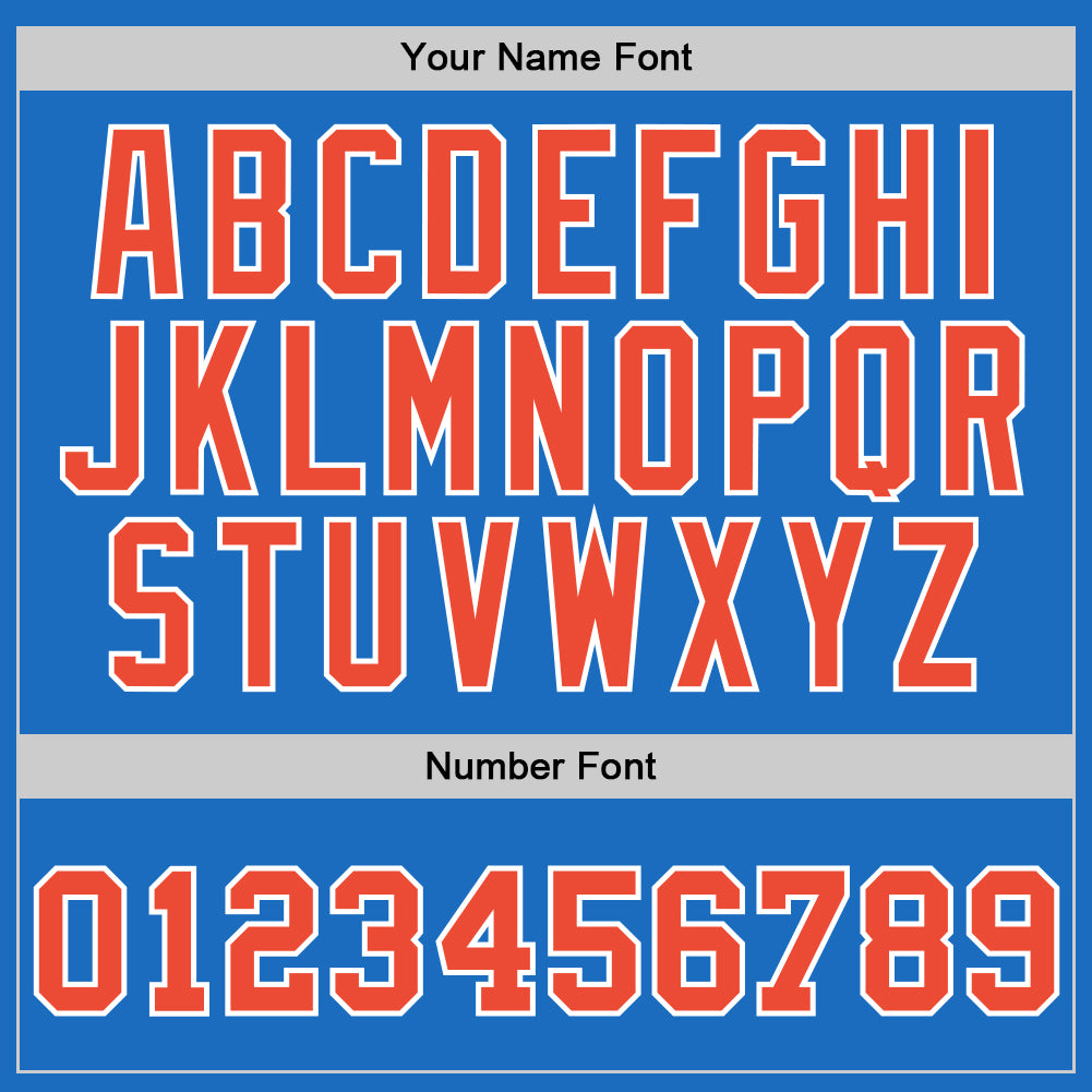 Custom Blue Orange-White Authentic Throwback Basketball Jersey - Detail