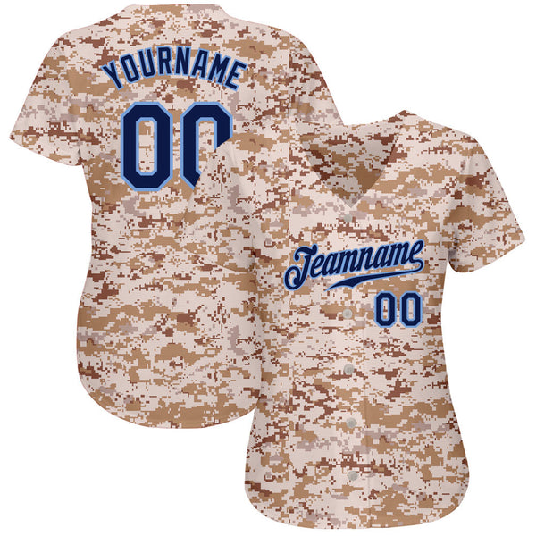 Custom Camo Navy-Powder Blue Authentic Salute To Service Baseball Jersey alternate