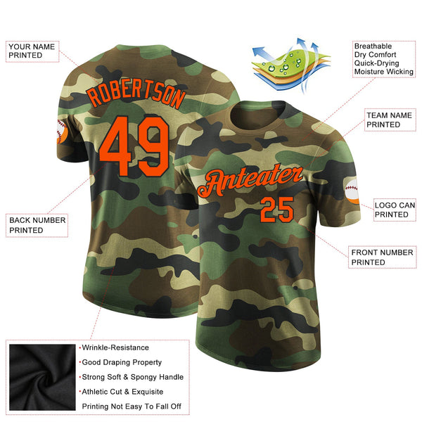 Custom Camo Orange-Black Performance Salute To Service T-Shirt alternate