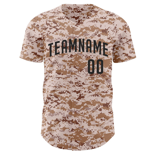 Custom Camo Black Authentic Salute To Service Baseball Jersey alternate