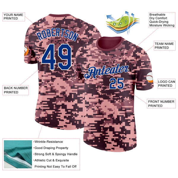 Custom Camo Navy-White Digital Camouflage Pixel Salute To Service Performance T-Shirt alternate