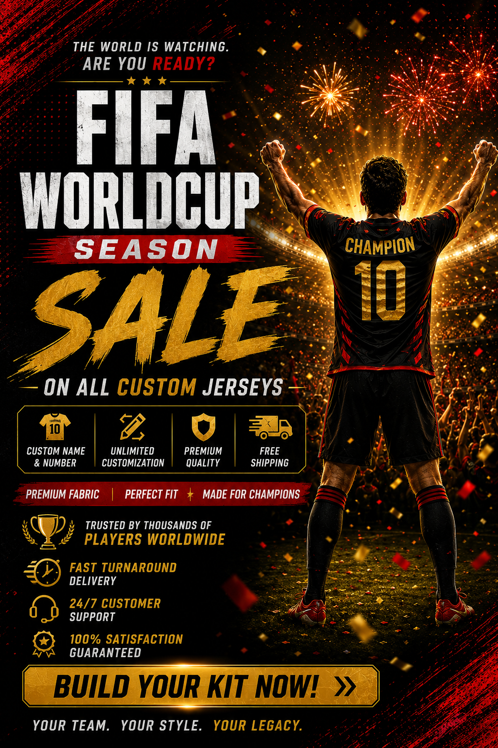 World Cup custom jersey sale banner